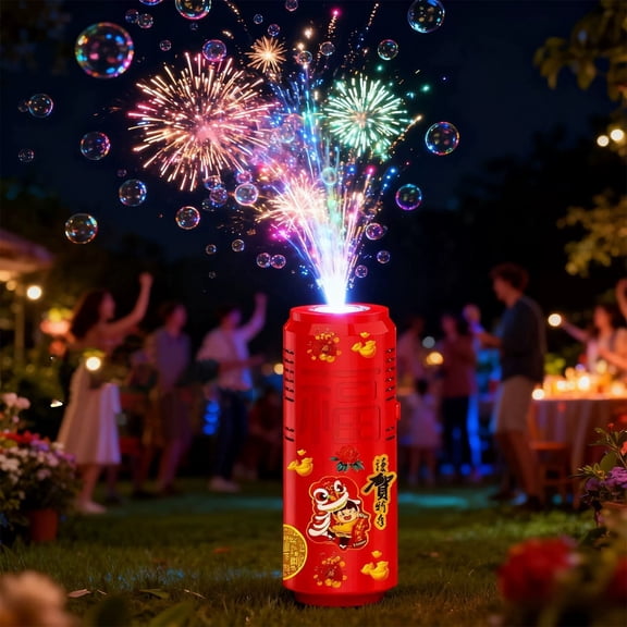 Bubble Machine (8 Holes) with LED Lights, Automatic Bubble Blower Toys, Portable Bubbles Maker for Wedding Christmas Chinese New Years Party Decorations (A)