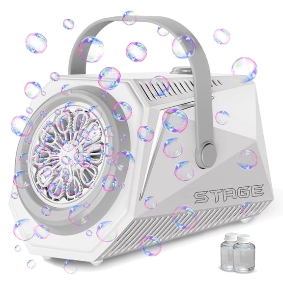 TINANA Bubble Machine Automatic Bubble Blower for Kids, 20000+ Big Bubbles Per Minute, Batteries Bubble Maker for Indoor Outdoor Birthday, Wedding, Parties, Gifts-White