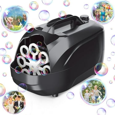 Bubble Machine, Automatic Bubble Blower for Kids & Toddlers, Professional Bubble Maker Plug in or Batteries, Bubble Toys for for Indoor Outdoor Birthday Wedding Parties Gifts, Black