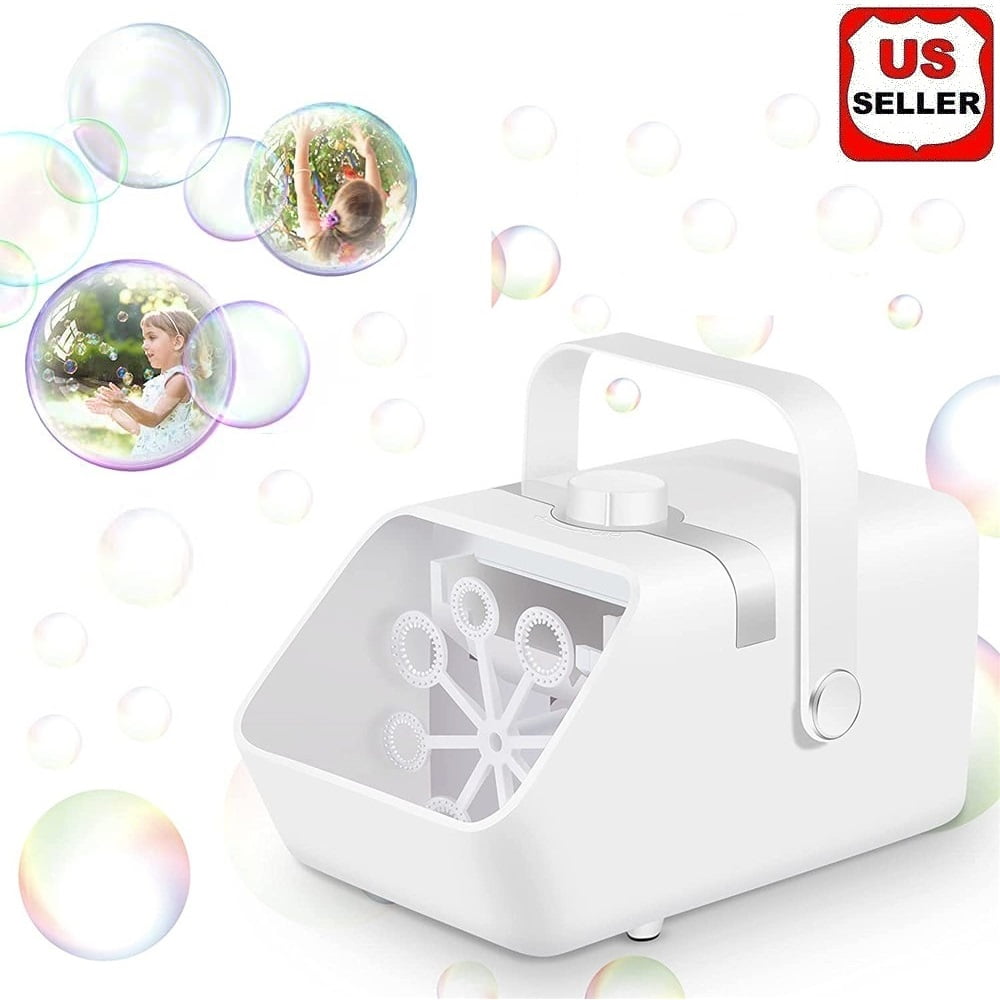 Bubble Machine, Automatic Bubble Blower, Portable Auto Bubble Maker with High Output for Outdoor/Indoor Use,Powered by Plug-in or Batteries , Bubble Xmas Toys and Gifts for Kids Girls Boys