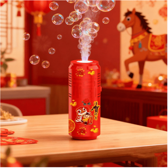 Bubble Machine, Automatic Bubble Blower Toys, Portable Bubbles Maker with Lights and Music, Bubble Maker Toys for Chinese New Years Party Decorations, Outside Activities Wedding