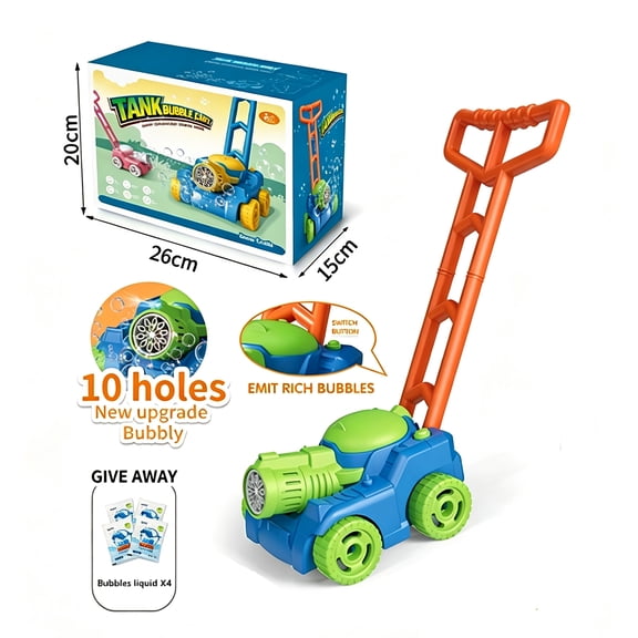 Bubble Machine Automatic Bubble Maker with 10 Holes,Indoor and Outdoor Toy,Party and Birthday Gifts for 3-10 Kids Boys Girls,Green