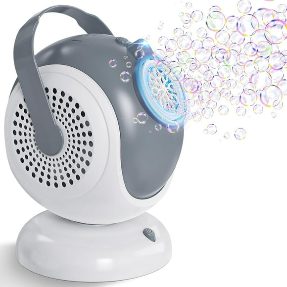 Bubble Machine, Automatic Bubbles Blower for Kids with LED Light and Solution, 360° Spinning & 75° Adjustment, Outdoor Toys for Parties, Ideal Birthday Gifts for Toddlers, Wedding Stage Use