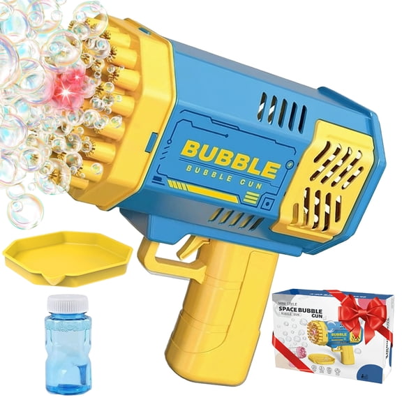 ABSOKE Bubble Machine, Flashlight Bubble Blaster 40 Holes Bubble Machine,Outdoor Toy Gift for Kids 3-8 Year Old (Blue)
