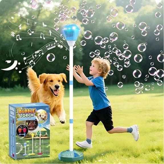 Bubble Machine, Height Adjustable Up to 47 Inches, Remote Control Automatic Bubble Maker with Light & Music Adjustable Height Street Light for Outdoor Garden, Patio, Wedding, Party and Event Decor