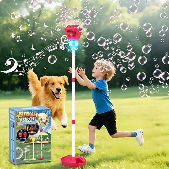 Bubble Machine, Height Adjustable Up to 47 Inches, Remote Control Automatic Bubble Maker with Light & Music Adjustable Height Street Light for Outdoor Garden, Patio, Wedding, Party and Event Decor