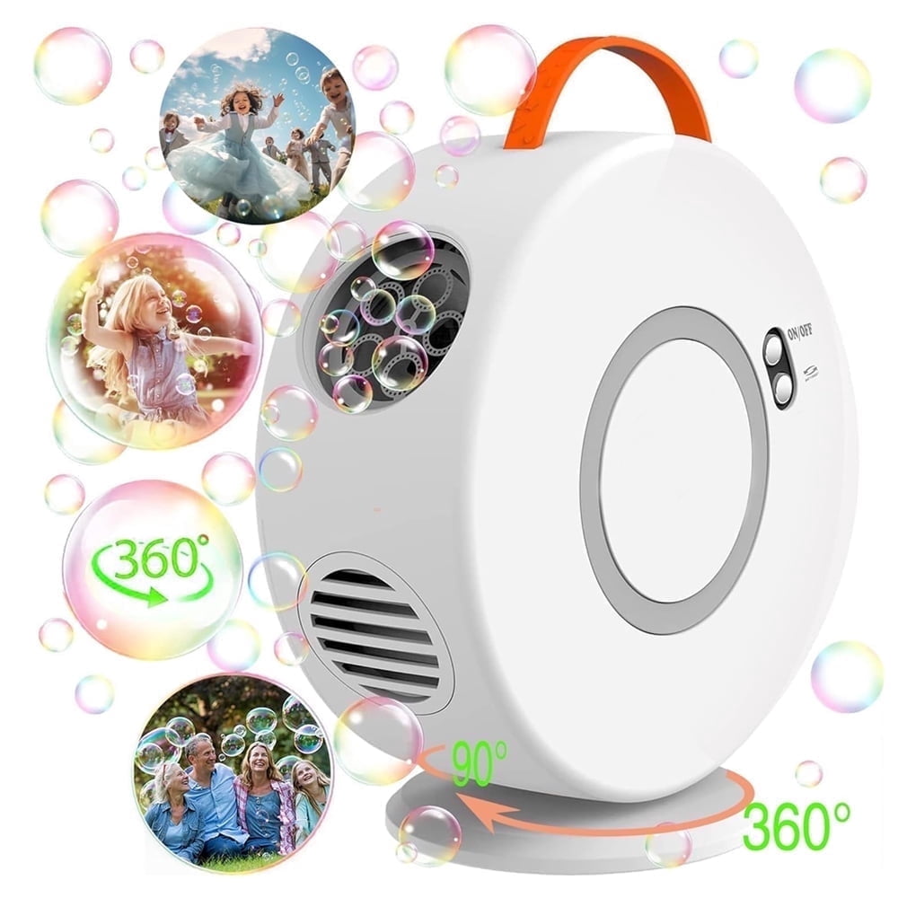 Bubble Machine for Kids,Automatic Bubble Blower Rechargeable, Auto Rotatable Portable Bubble Maker Electric Bubbles Toy,Electric Bubbles Toy for 3 4 5 Year Old,Outdoor Wedding Party Gifts
