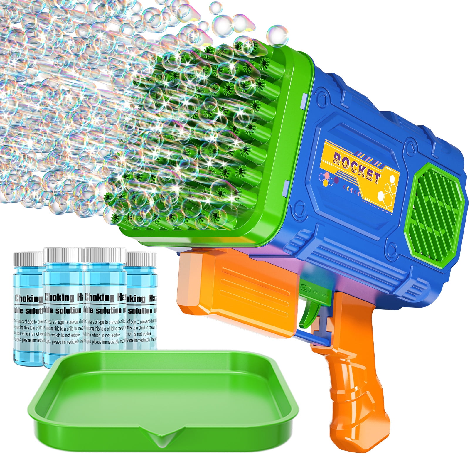 Bubble Machine Kids Toys, Green Bubble Maker with Colorful Lights and Thousands Bubbles, Outdoor Toy Birthday Party Favors Gifts for Boys Girls Age 3 4 5 6 7 8 9 10 11 12 Years Old