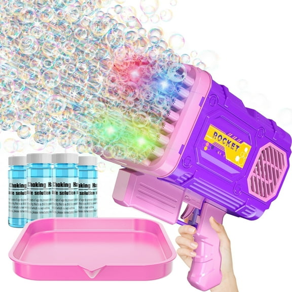Bubble Machine Kids Toys, Pink Bubble Maker with Colorful Lights and Thousands Bubbles, Outdoor Toy Birthday Party Favors Gifts for Boys Girls Age 3 4 5 6 7 8 9 10 11 12 Years Old