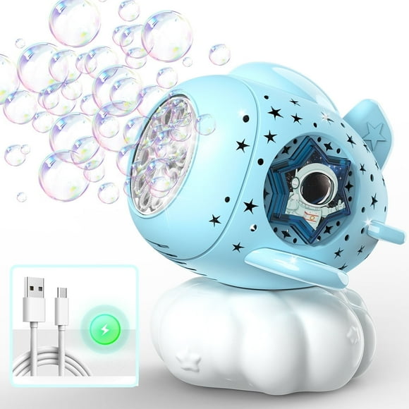 Bubble Machine, Rechargeable Bubble Blower for Kids with LED Light, Automatic Bubbles Maker 20000+ Per Minute, Outdoor Toys for Parties, Ideal Birthday Gifts for Toddlers, Wedding Stage Use