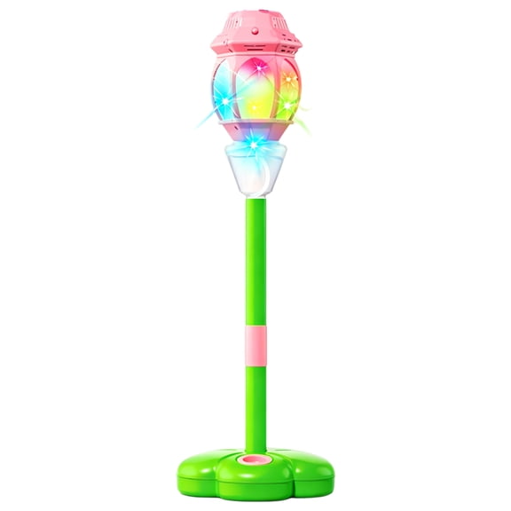 Bubble Machine, Rechargeable Electric Bubble with Light Music, 3-Level Adjustable Height for Birthday Outdoor Wedding Party Gift