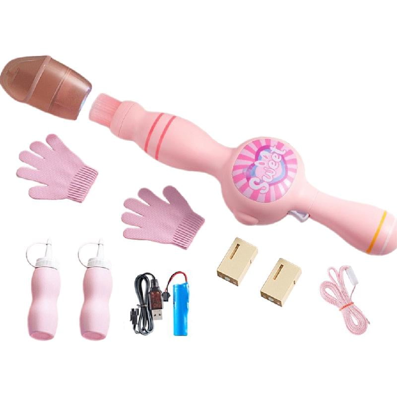 Bubble Machine Stick with Colorful Light for Parties Photo Props Automatic Bubbling and Fogging