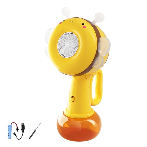 Bubble Machine for Kids Bee Automatic Bubble Blowing Toys with 10 Holes for Age 3-9 Boys Girls,Christmas and Birthday Gifts,Yellow