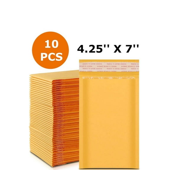 Bubble Mailers 4 x 7 Padded Envelopes Yellow Quantity 10