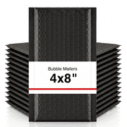 Black Bubble Mailers 4x8 Inch 50 Pack, Self-Seal Waterproof Padded Mailing Envelopes, #000 Bubble Shipping Bags, Usable Size 4x7 Inch