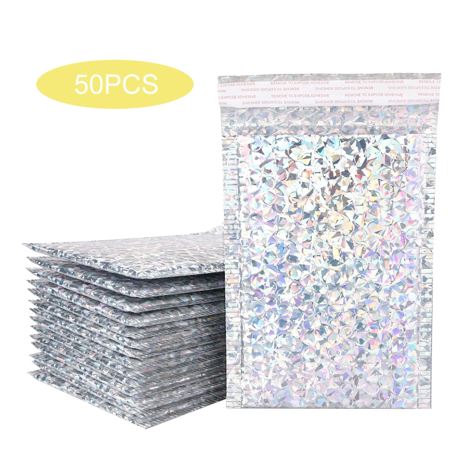 Bubble Mailers, 6 x 5 Inch, White Poly Mailers, Padded Envelopes, Shipping Envelopes, Water Resistant, Self Seal, 50 Per Box