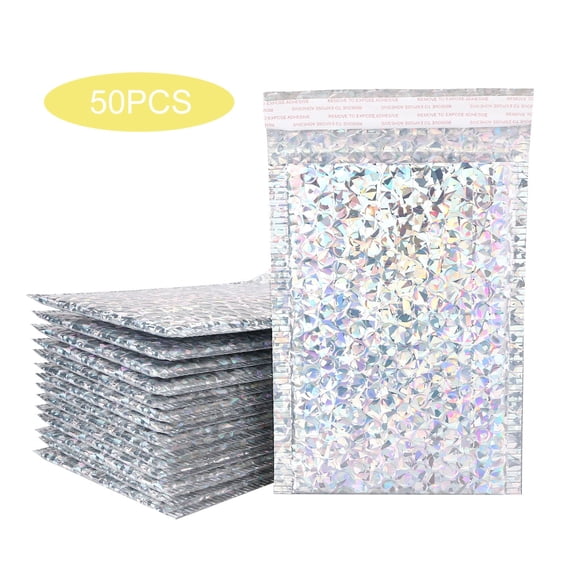 Bubble Mailers, 6 x 5 Inch, White Poly Mailers, Padded Envelopes, Shipping Envelopes, Water Resistant, Self Seal, 50 Per Box