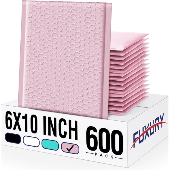 Bubble Mailers 6x10" 600 Pack Light Pink Thick Padded Envelopes Usable Size 6x9" Mailing Envelopes Bubble Padded, Shipping Bags for Mailing,Packaging, Small Business, Boutique, Bulk #0