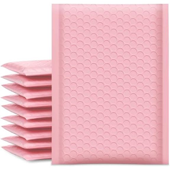 Bubble Mailers 6x10 Inch Light Pink 25 Pack Poly Padded Envelopes Small Business Mailing Packages Opaque Self Seal Adhesive Waterproof Boutique Shipping Bags for Jewelry Makeup Supplies #0