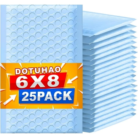 Bubble Mailers - 6 X 8 Inch Padded Envelopes, Blue Mailing Envelopes Bubble Padded, Bubble Envelopes, Padded Envelopes ?for Clothes Makeup Supplies (25Pack, 6 X 8'')