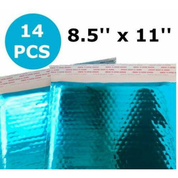 Bubble Mailers 8.5 x 11 Padded Envelopes Metallic Teal Quantity 14