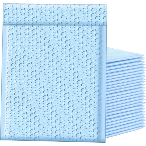 Bubble Mailers 8.5x12 Inch 25pc Light Blue Shipping Bags, Chic Packaging Bags For Small Business, Colored Padded Mailing Envelopes, Opaque Matte Self Seal Bubble Poly Mailers Bulk #2