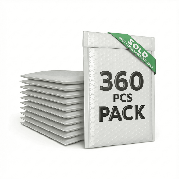 Bubble Mailers 8.5x12 Inch, Pack of 360 – Padded Shipping Envelopes for Secure Mailing, Lightweight and Durable, Tear-Resistant Self-Seal Envelopes for Business, E-Commerce, and Personal Use