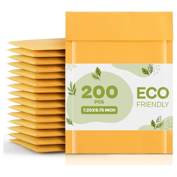 Bubble Mailers Shipping Mailing Padded Envelopes Shipping Small Bag 7.25" x 9.75" 200 Bags Gold/Yellow