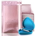 thumbnail image 1 of Rose Gold Metallic Bubble Mailers, Padded Foil Self Seal, 500 Count, 4 x 8 in, 1 of 8