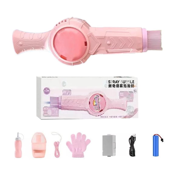 Bubble Makers Machine,Interactive Elastic Bubbles Fog Wand with Gloves,Interactive Bubbles Wands,Rechargeable Automatic Bubble Maker with Colorful Lights for Party Holiday Birthday