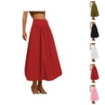 thumbnail image 1 of Bubble Maxi Skirt for Women Elastic Waist Puffy Hem A Line Flowy Balloon Skirts with Pockets, 1 of 7