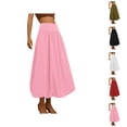 thumbnail image 1 of Bubble Maxi Skirt for Women Elastic Waist Puffy Hem A Line Flowy Balloon Skirts with Pockets, 1 of 5