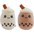 thumbnail image 1 of Bubble Milk Tea Keychain 2pcs Cute Simulation Drink Keychain Mini Bubble Tea Cup Plush Toy Pendant Stuffed Kawaii Bag Decor Birthday Gift, 1 of 7