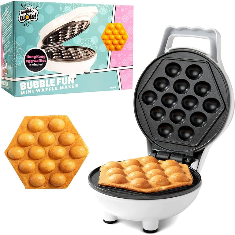 Bubble Mini Waffle Maker - Make Breakfast Special w/ Tiny Hong Kong Egg  Style Design, 4 Individual Waffler Iron, Electric Non Stick Breakfast  Appliance for Ice Cream Treat or Desserts, Fun Gift 