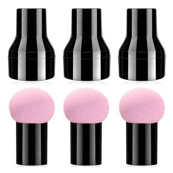 Bubble Mushroom Shaped Makeup Sponge Blended with Foam Handle Makeup Sponge - Pink