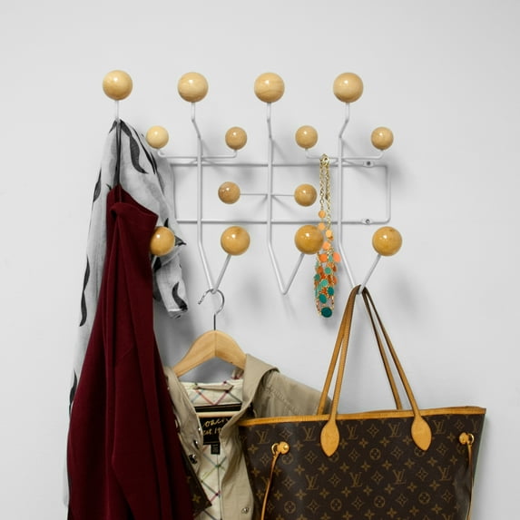 Bubble Natural Wood Mid Century Modern Coat Rack