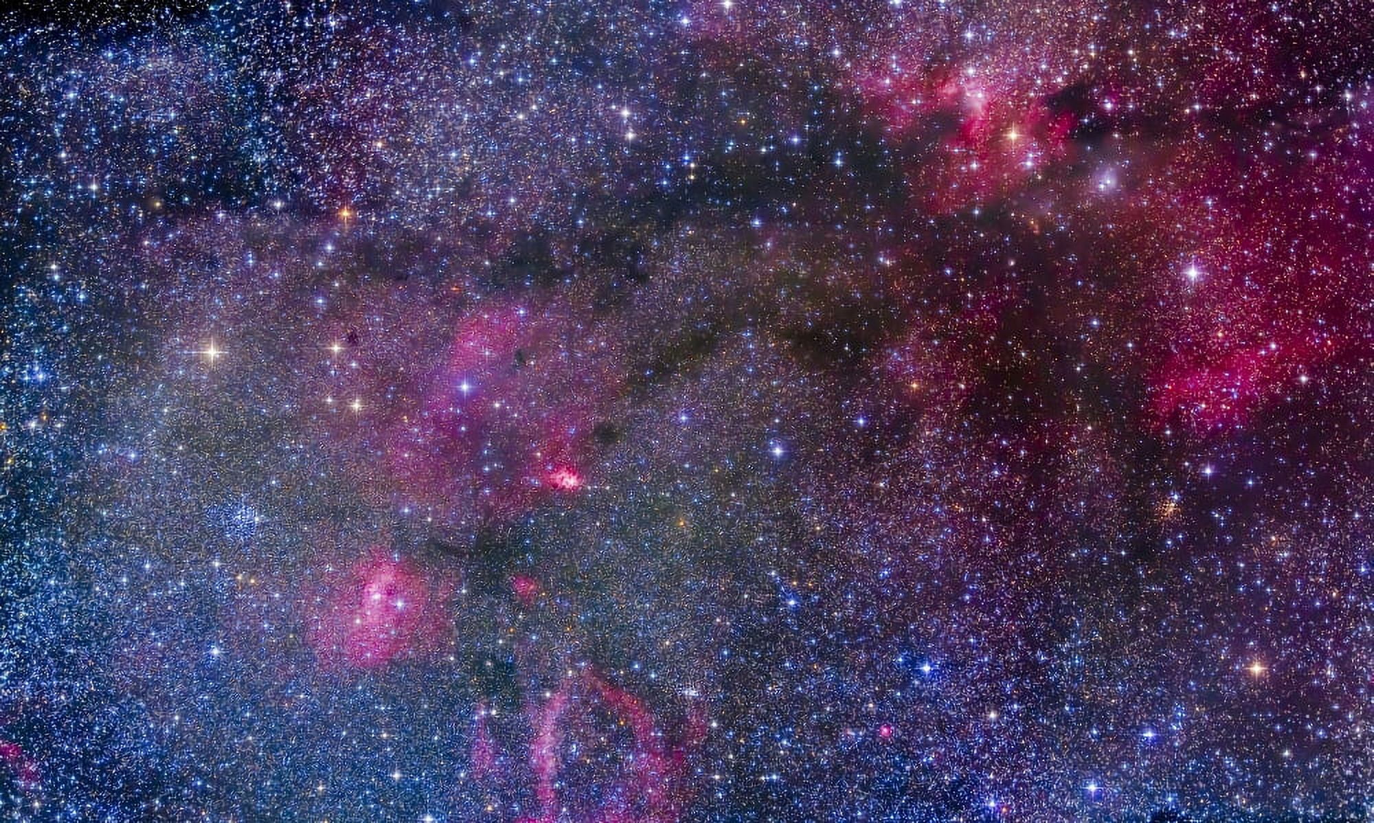 Bubble Nebula and Cave Nebula mosaic Canvas Art - Alan DyerStocktrek Images (36 x 22)