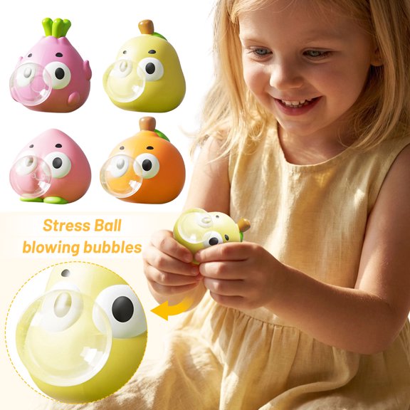 Bubble Party Favors for Student, Fruit Shaped Squeeze Relaxation Toys, Bulk Squeeze Party Favors for Student Outdoor Play, Classroom Rewards, Valentines Day and Birthday Party