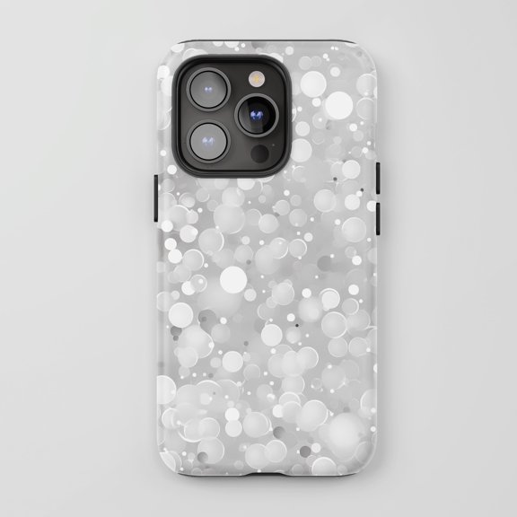 Bubble Pattern for All iPhone Series Tough Phone Case Light Gray