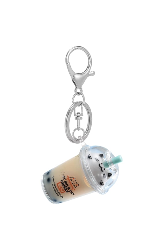 Bubble Pendant Acrylic Milk Teas Key Chain Handmade Keyring Stylish Backpack Accessory for Women and Girls