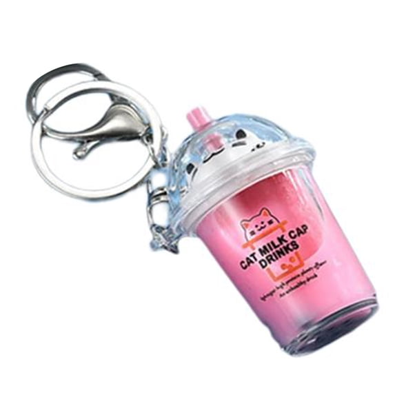 Bubble Pendant Acrylic Milk Teas Key Chain Handmade Keyring Stylish Backpack Accessory for Women and Girls