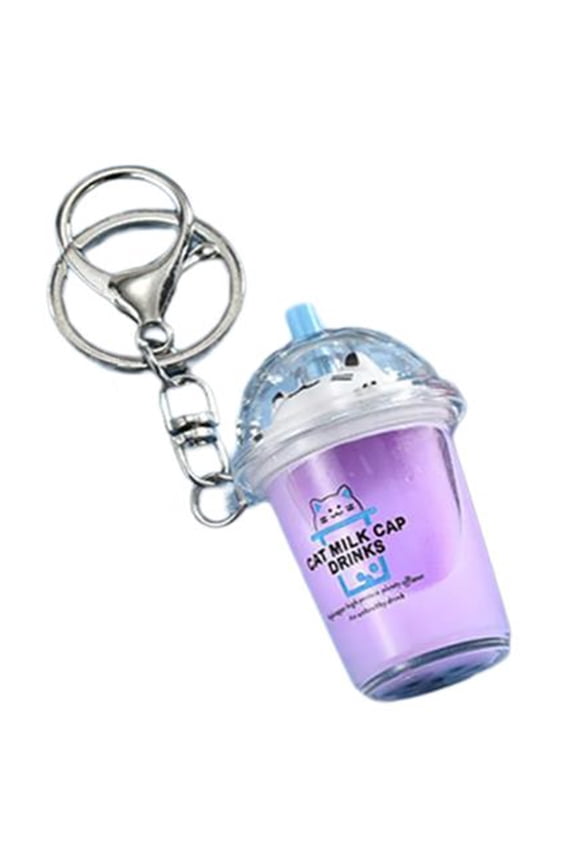 Bubble Pendant Acrylic Milk Teas Key Chain Handmade Keyring Stylish Backpack Accessory for Women and Girls