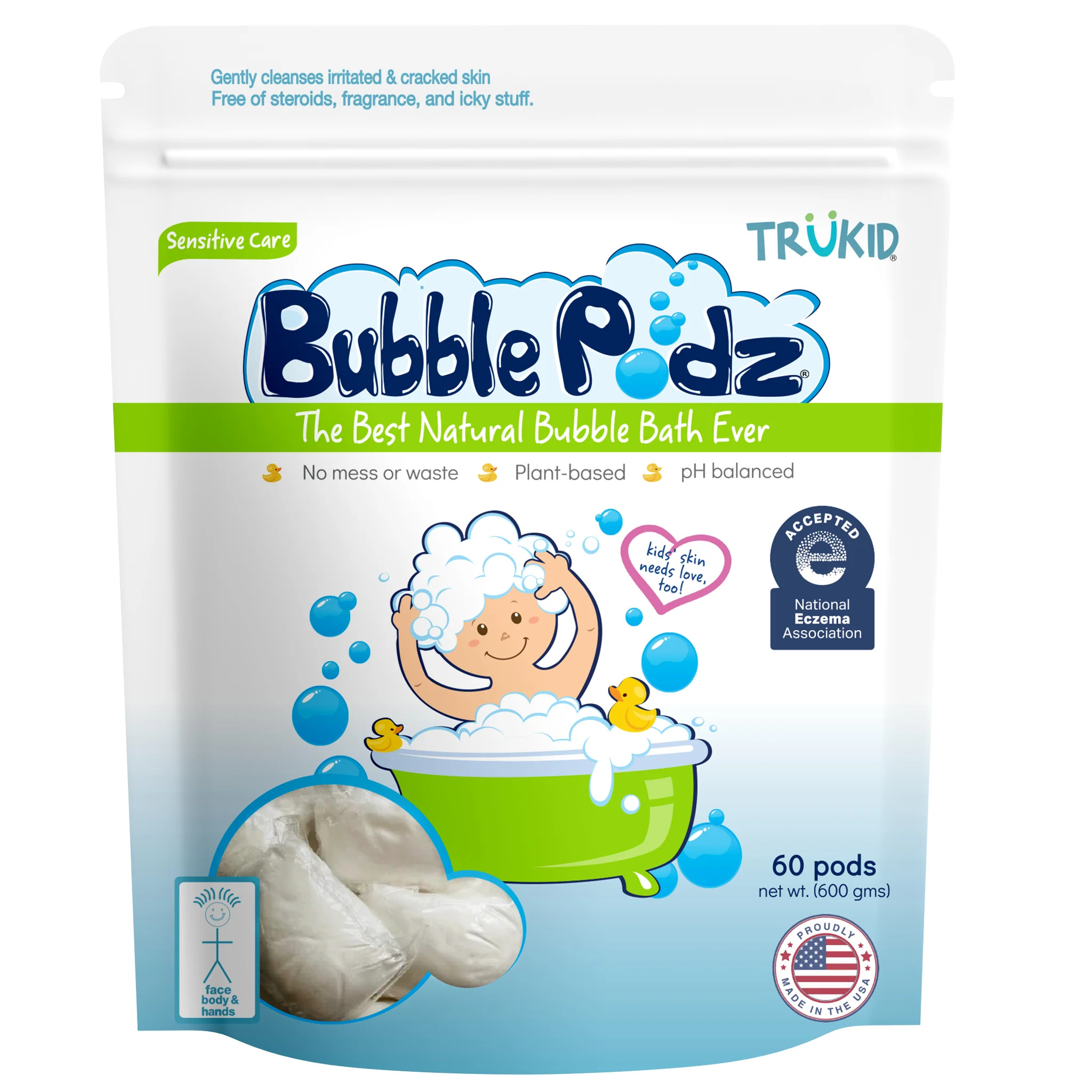Bubble Podz Sensitive Care (Eczema) Unscented Bubble Bath
