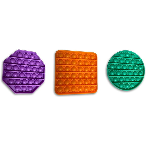 Bubble Pop Fidget Party Favor Pack Relief Bubble Novelty Gift Stocking Stuffers (Green Purple Orange, 12Pack)