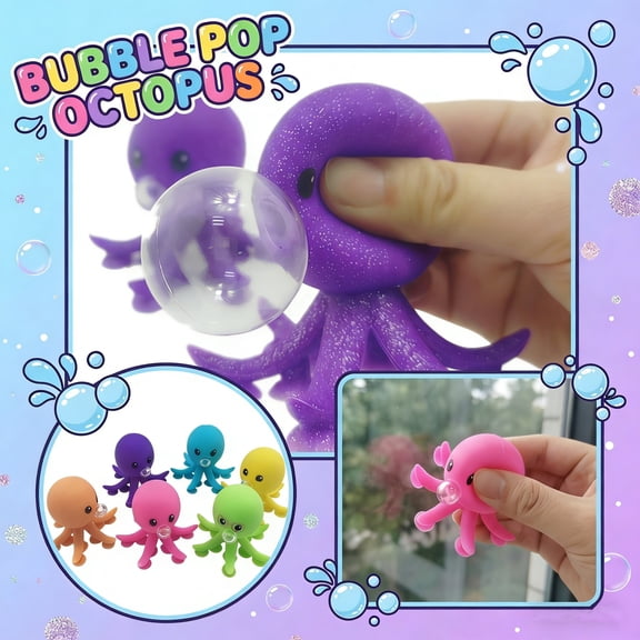 Bubble Popper Squishy Mystery Box,Cute Silicone Suction Cup Sensory Fidget for Stress Relief,Soft Squeeze Stress Ball,Quiet Stimming for Adult Travel and Home Fun