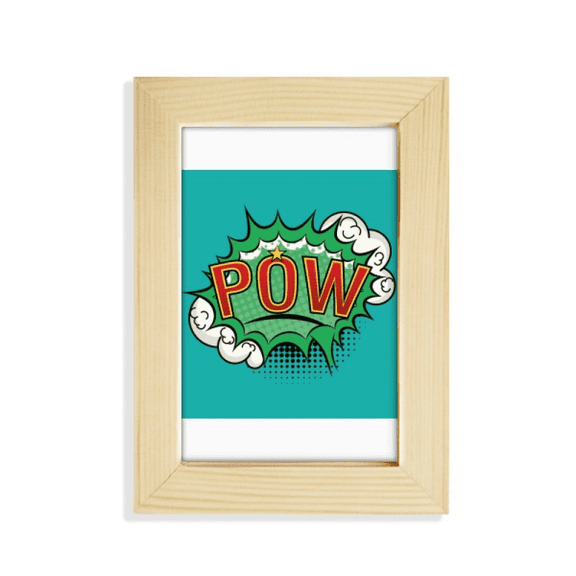 Bubble Pow Green Cartoon Dialog Desktop Display Photo Frame Picture Art Painting 5x7 inch