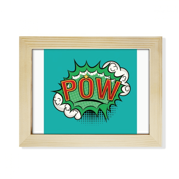 Bubble Pow Green Cartoon Dialog Desktop Photo Frame Picture Art Decoration Painting 6x8 inch