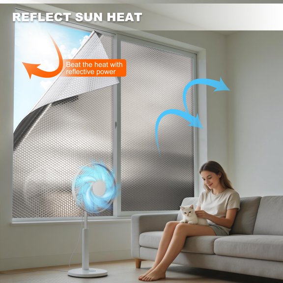 Bubble Reflectiveulation Roll To Window For Winter Double Side Aluminum Foil Keep Heat 59"x 99" Thermal Shield Rvulation.