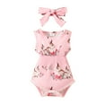 thumbnail image 1 of Bubble Romper Baby Girl Baby Girls Easter Sleeveless Cartoon Rabbit Printed Tassels Romper Bodysuits Toddler Girl Outfit Red 0 Months-3 Months, 1 of 6