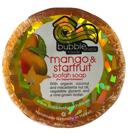 Bubble Shack Hawaii 853686006701 Mango & Starfruit Loofah Soap